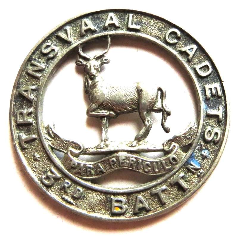 Transvaal Cadets 3rd Battalion Badge - no pins