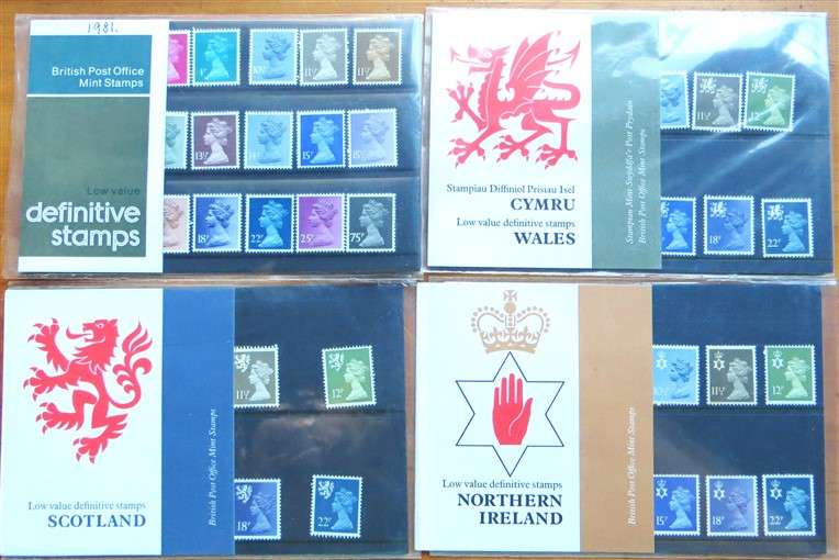 4 x GB Mint Stamp Set Packs - 1 Bid for All