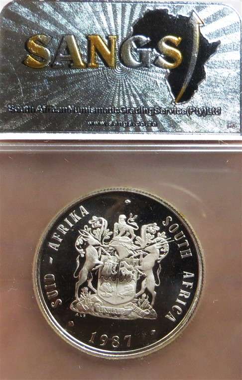 1987 South Africa Silver R1 SANGS PF64
