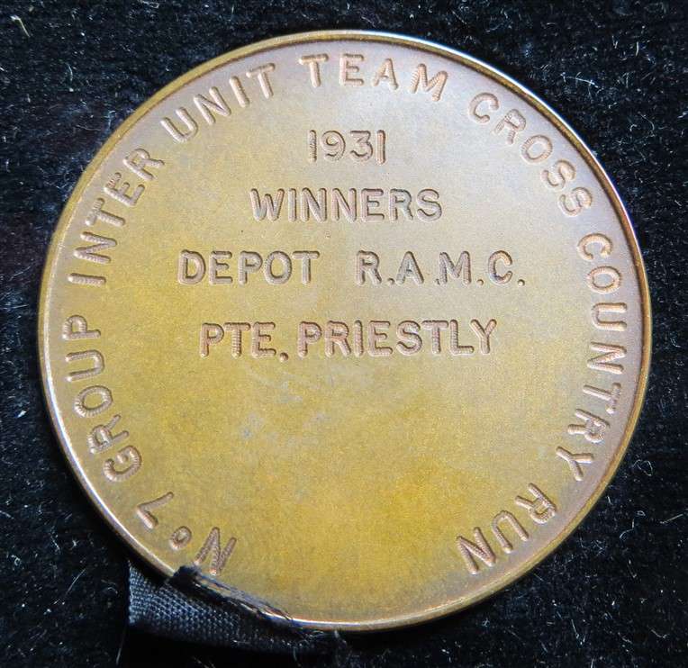 1931 Aldershot Command Inter Unit Athletics Medal - Pte Priestly - damage on Reverse
