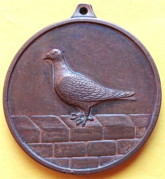 Large Racing Pigeon Club 1st Place Medal 1993 - 48mm