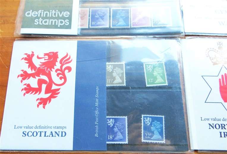 4 x GB Mint Stamp Set Packs - 1 Bid for All