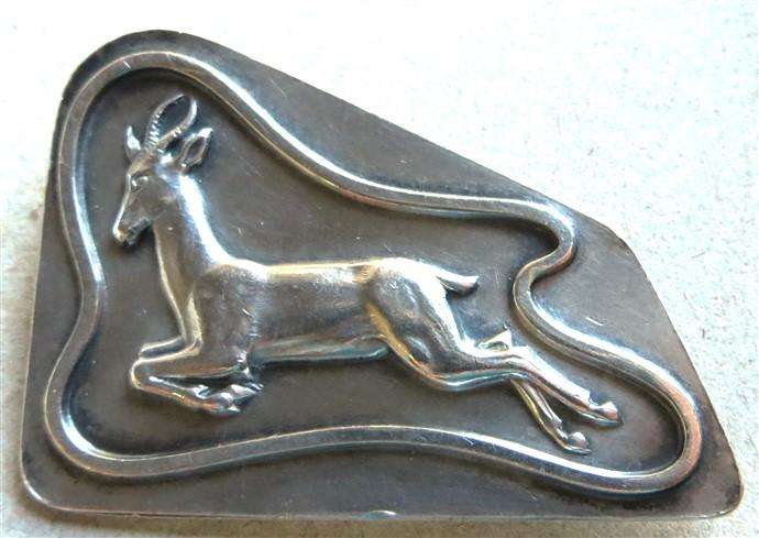 Vintage Springbok Badge - Stamped Pure Silver - Scarce