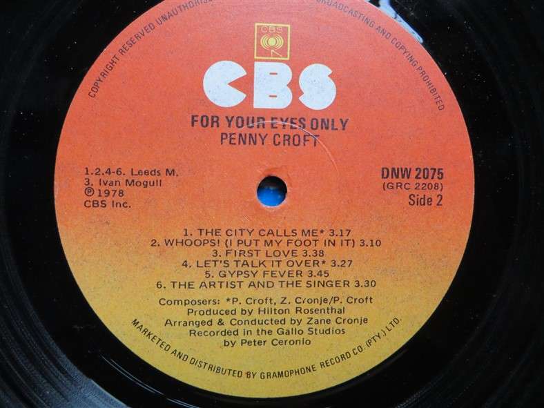 Penny Croft - For Your Eyes Only - Vintage LP - VG