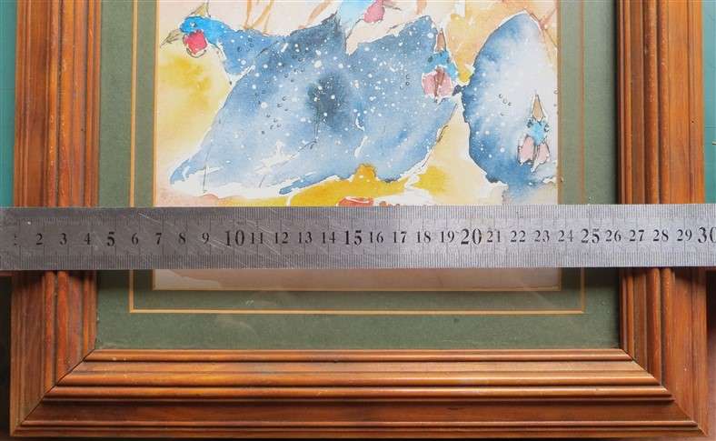Artist signed Print - Framed with Glass - Guinea Fowl Peter Kidd