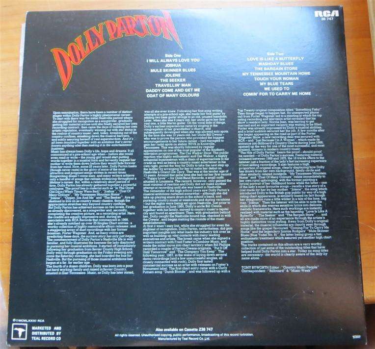 Dolly Parton - The Very Best of - Vintage Vinyl LP VG