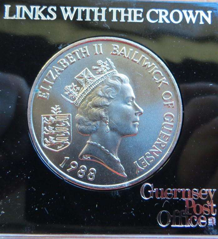 1988 Guernsey 2 Pounds Crown - William II Commemorative in Capsule