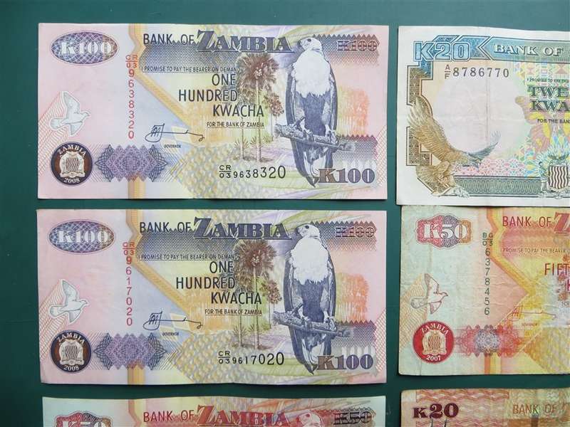 Zambia Bank Notes - 1 Bid for All