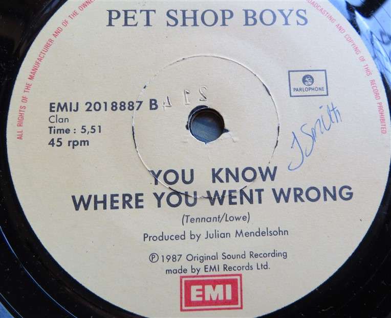 Pet Shop Boys - It's a Sin Vintage Vinyl 7 Single