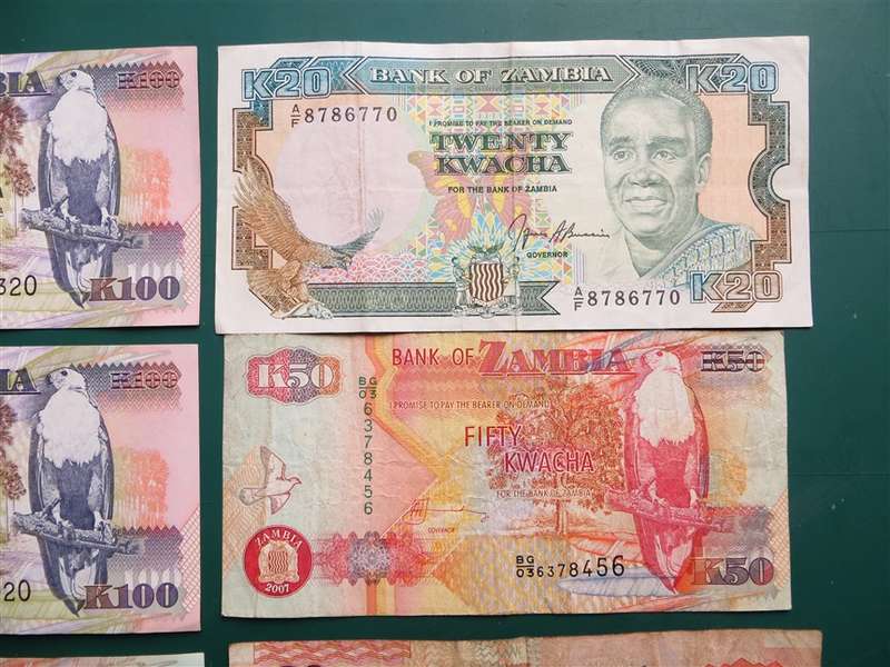 Zambia Bank Notes - 1 Bid for All