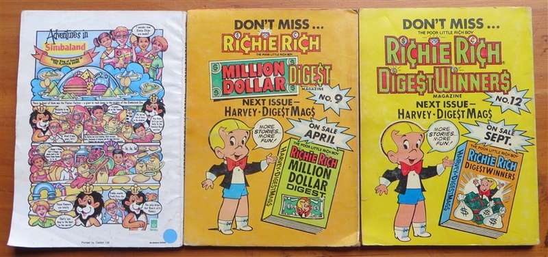 3 x Richie Rich Digest Comics - 1 Bid for All - Used