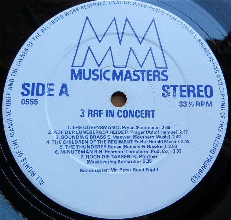 Third Royal Fusiliers in Concert - Vintage Vinyl LP VG