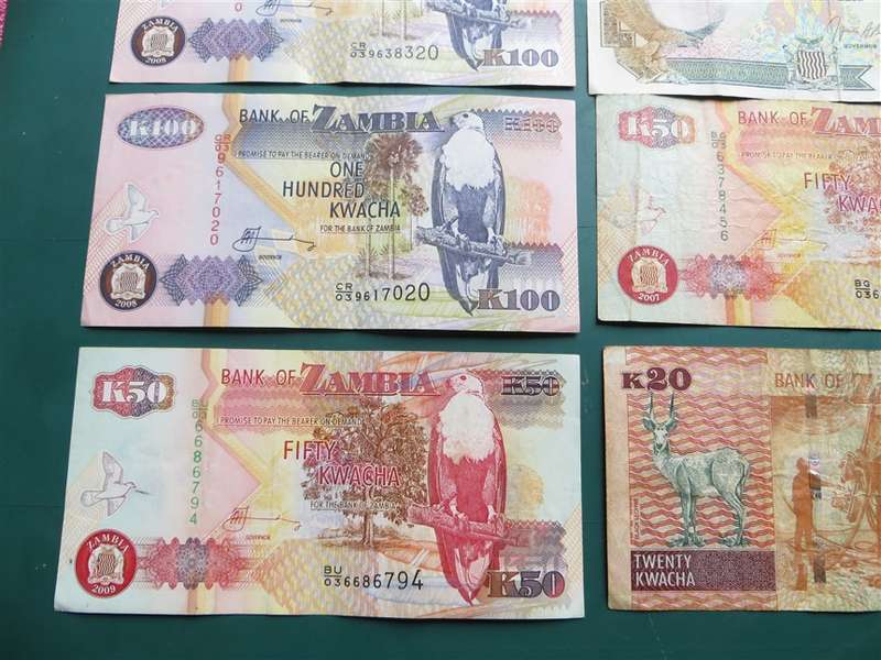 Zambia Bank Notes - 1 Bid for All