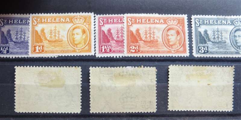 St Helena King George VI Part Set og 8 Stamps - Mint
