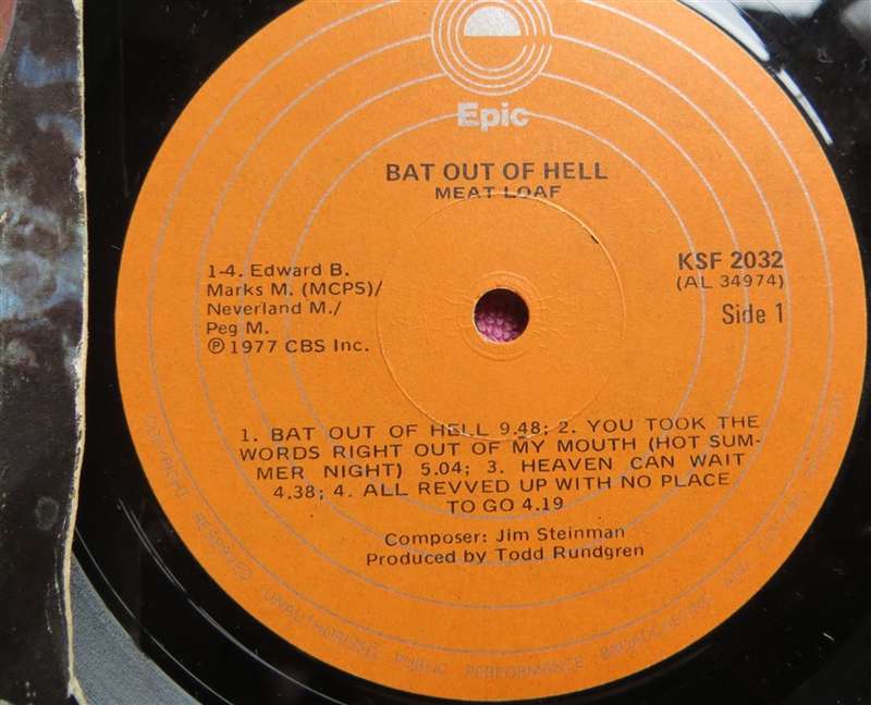 Meat Loaf Dead Ringer + free copy of Bat out of hell no cover - Vintage Vinyl LP VG