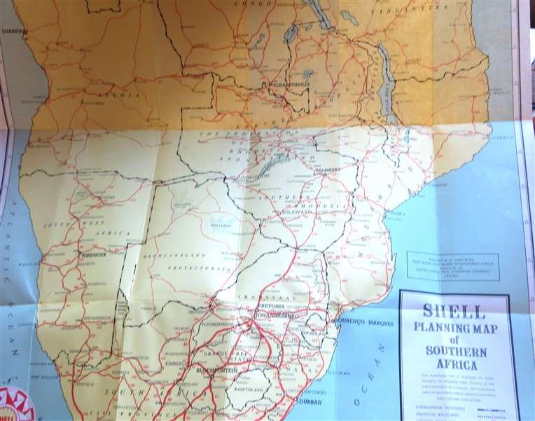 1963 - The Castle Union Line - Guide to South Africa with SHELL map & SA Route Map