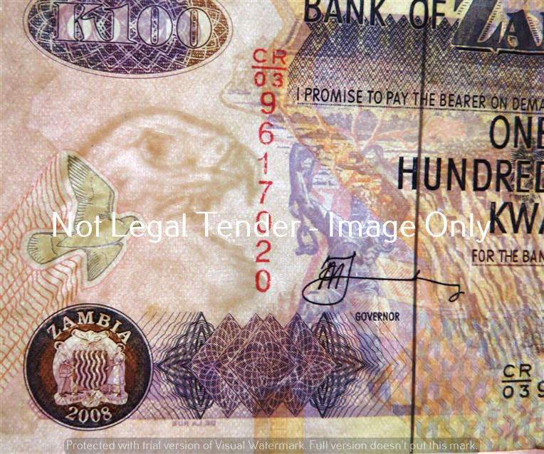 2 x Zambia - 100 Kwacha Bank Notes - Bid per Note