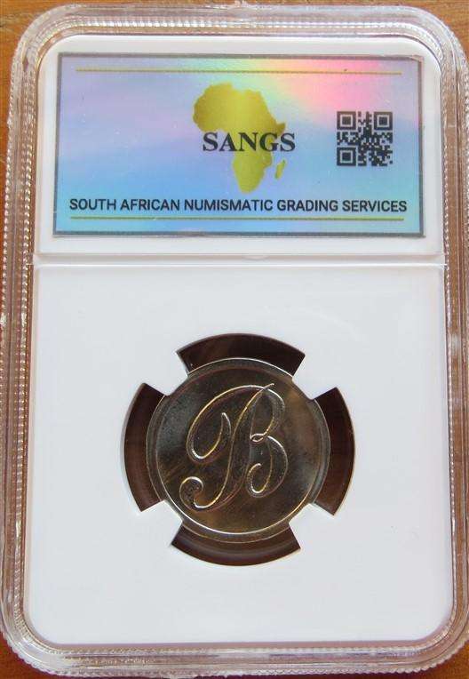 1989 R2 Pattern Coin MS65 SANGS Graded Partial Serrated Edge-Cracked Slab