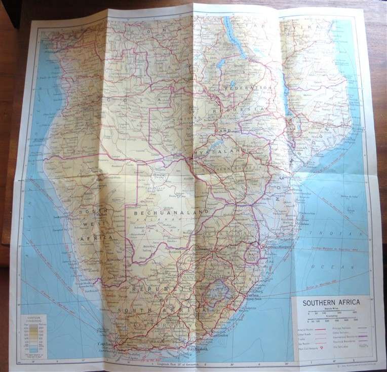1963 - The Castle Union Line - Guide to South Africa with SHELL map & SA Route Map