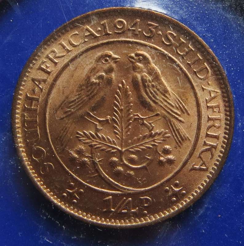 1943 Union Quarter Penny 1/4d Farthing