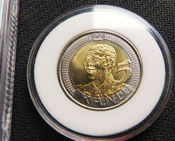 2008 Proof Mandela R5 - PF66 Graded and 2008 UNC Coin