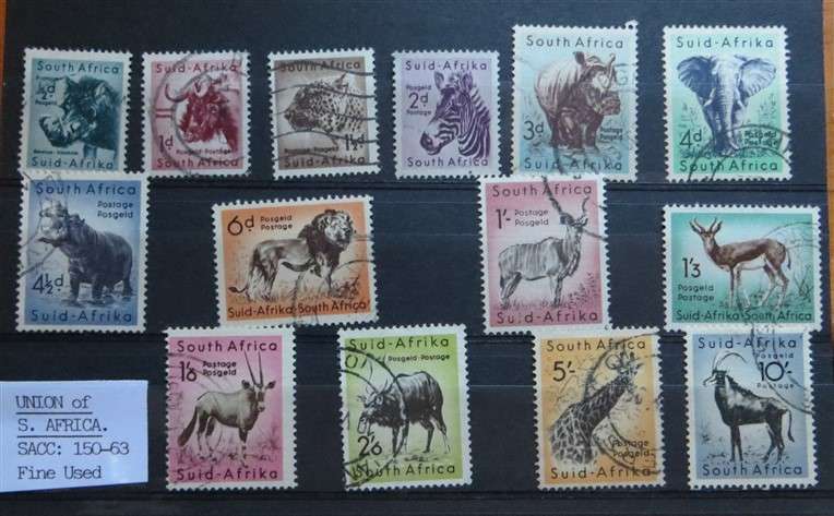 SA Union Definitive Set Fine Used - 1/2d to 10 Shillings