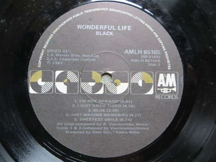 Black - Wonderful Life - Vintage Vinyl LP - VG