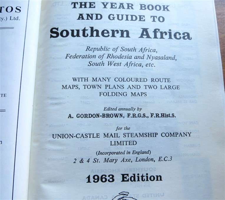 1963 - The Castle Union Line - Guide to South Africa with SHELL map & SA Route Map