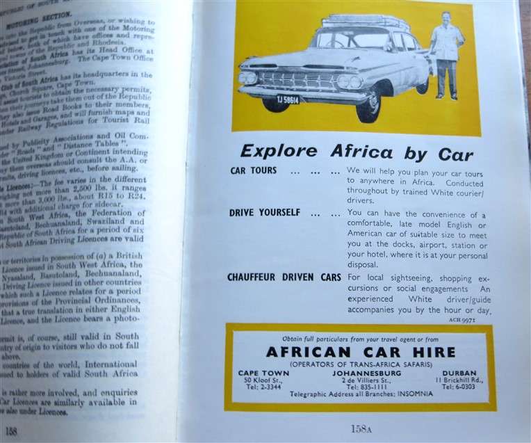 1963 - The Castle Union Line - Guide to South Africa with SHELL map & SA Route Map