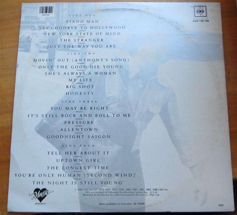 Billy Joel Greatest Hits Vol.1 & 2 - Vintage Vinyl LP VG