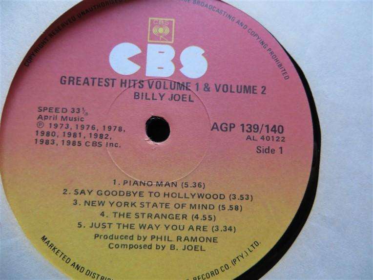 Billy Joel Greatest Hits Vol.1 & 2 - Vintage Vinyl LP VG
