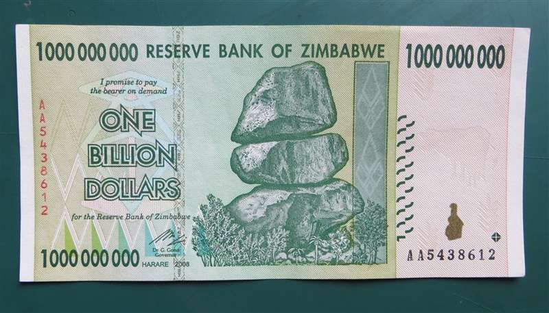 Zimbabwe 1 Billion Dollars $1 000 000 000 Bank Note