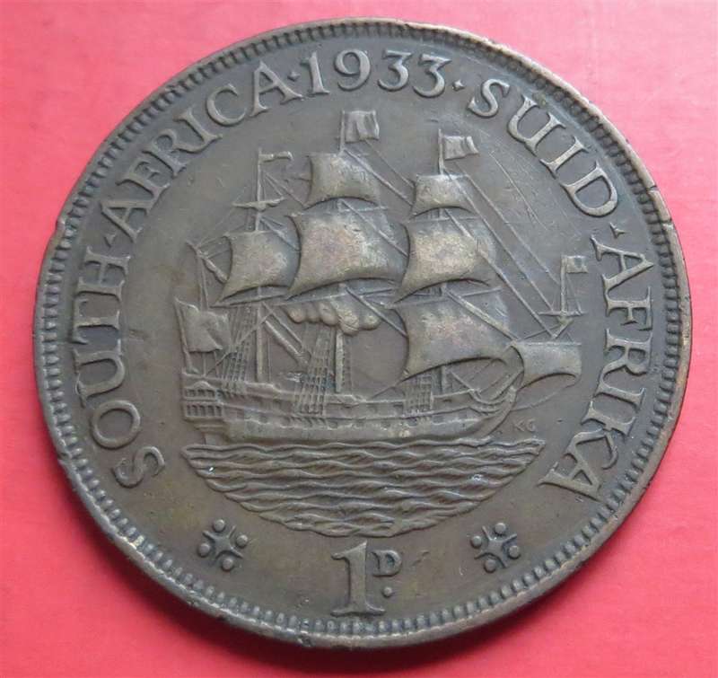1933 SA Union Penny 1d