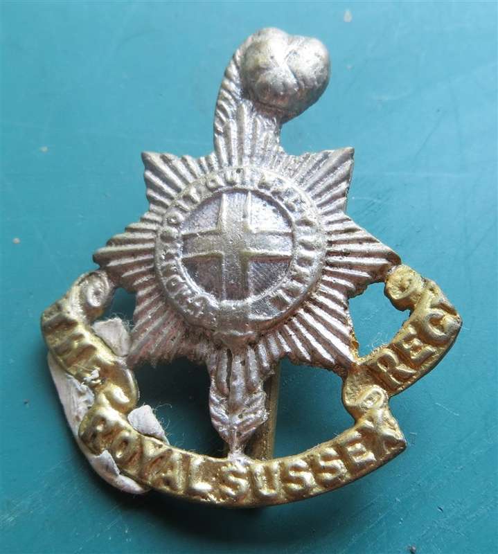 The Royal Sussex Regiment Cap Badge Bi Metal Slider