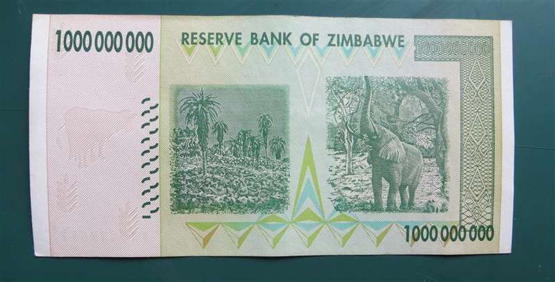 Zimbabwe 1 Billion Dollars $1 000 000 000 Bank Note