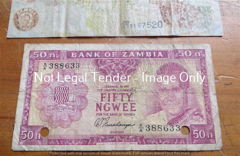 2 x Zambia Bank Notes - bid per note