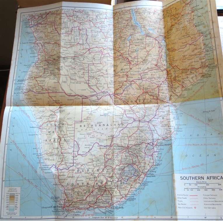 1966 - The Castle Union Line - Guide to South Africa with SA Route Map + Victoria Falls Bookmark