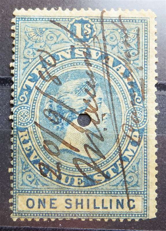 Transvaal revenue Stamp 1 Shilling Used