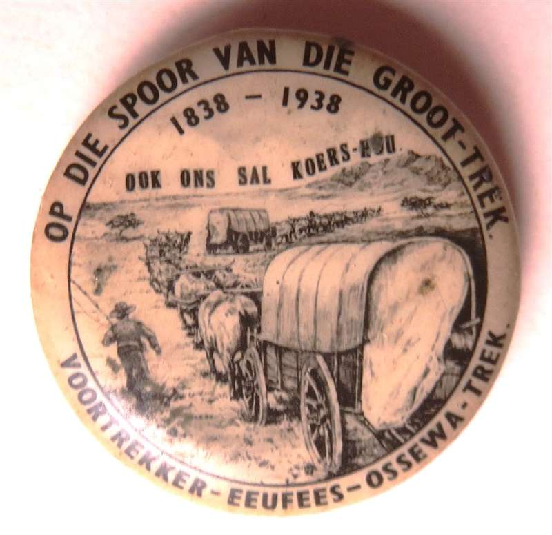 1938 Groot Trek Eeufees Ossewa Lapel Badge Voortrekker