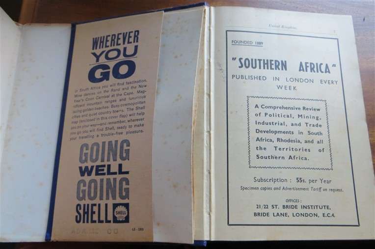 1966 - The Castle Union Line - Guide to South Africa with SA Route Map + Victoria Falls Bookmark