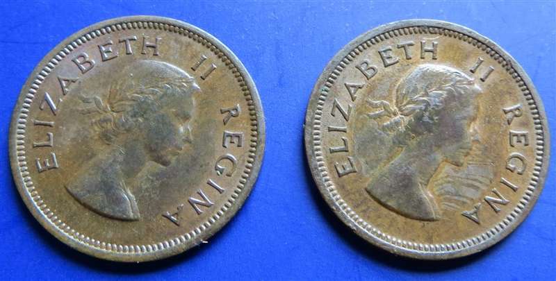 1958 + 1959 Union Quarter Penny 1/4d Farthing