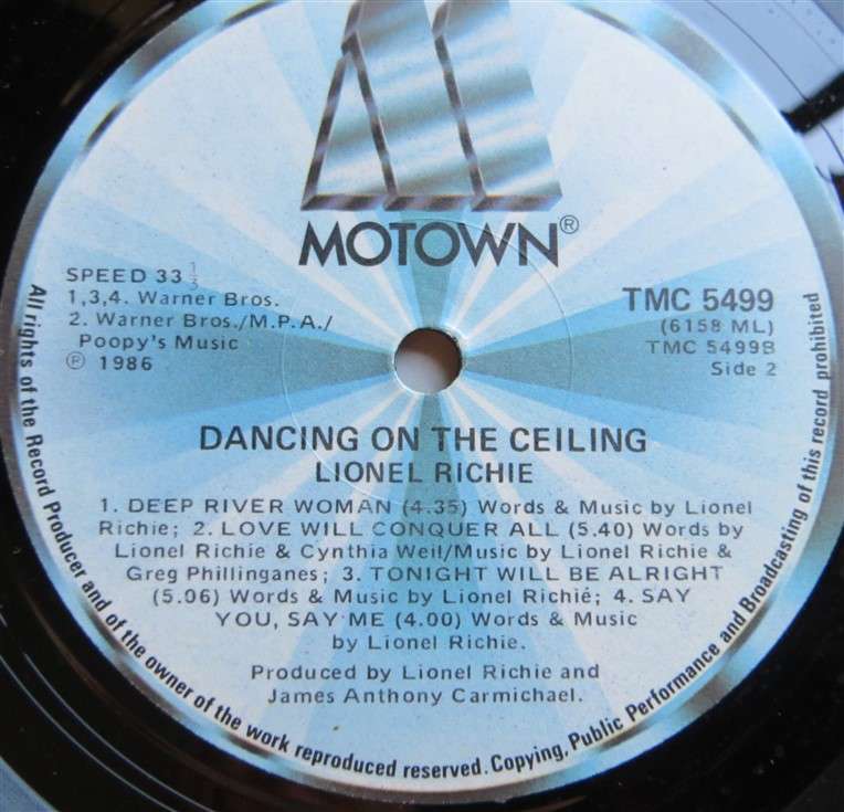 Lionel Ritchie - Dancing on the Ceiling Vintage Vinyl LP - VG