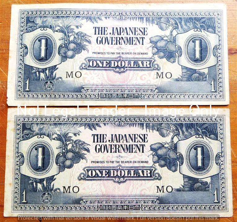 2 x The Japanese Government 1 Dollar Note - Bid per Note
