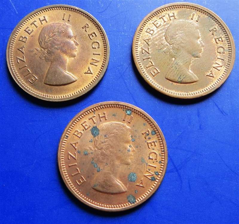 1957 + 1958 + 1959 Union Quarter Penny 1/4d Farthing