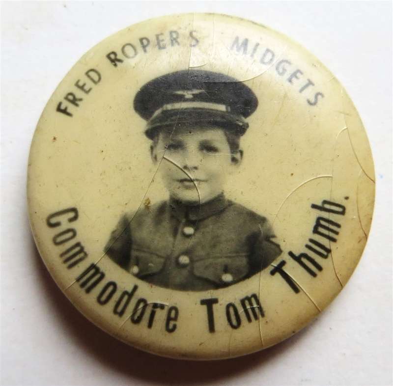 Commodore Tom Thumb - Fred Ropers Midgets Lapel Badge