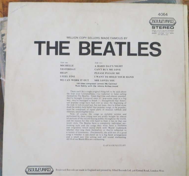 Million Copy sellers made famous by The Beatles -  - Vintage Vinyl LP - VG
