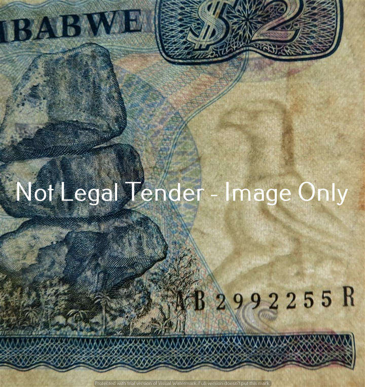2 x Zimbabwe 2 Dollar Notes 1983 Harare - Bid per Note