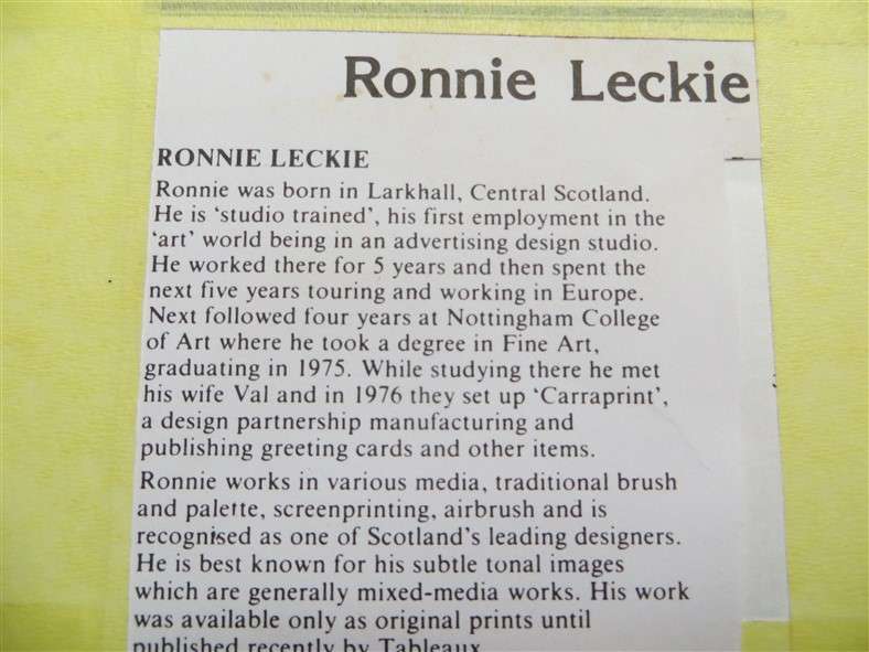 Ronnie Leckie Print in Brass Frame with Glass