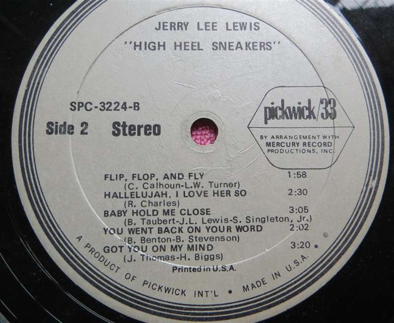 Jerry Lee Lewis High Heel Sneakers - Vintage Vinyl LP VG