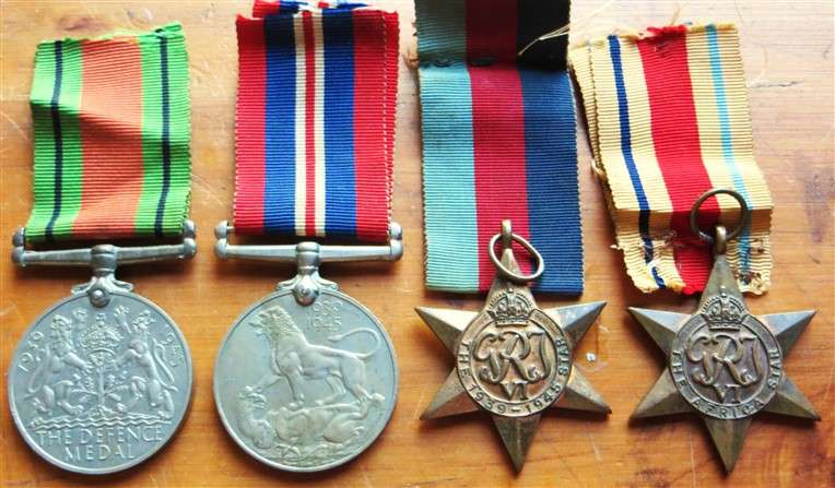WW2 #N8106 Nkosi group of 4 Medals (to African Soldier) Native Military Corps
